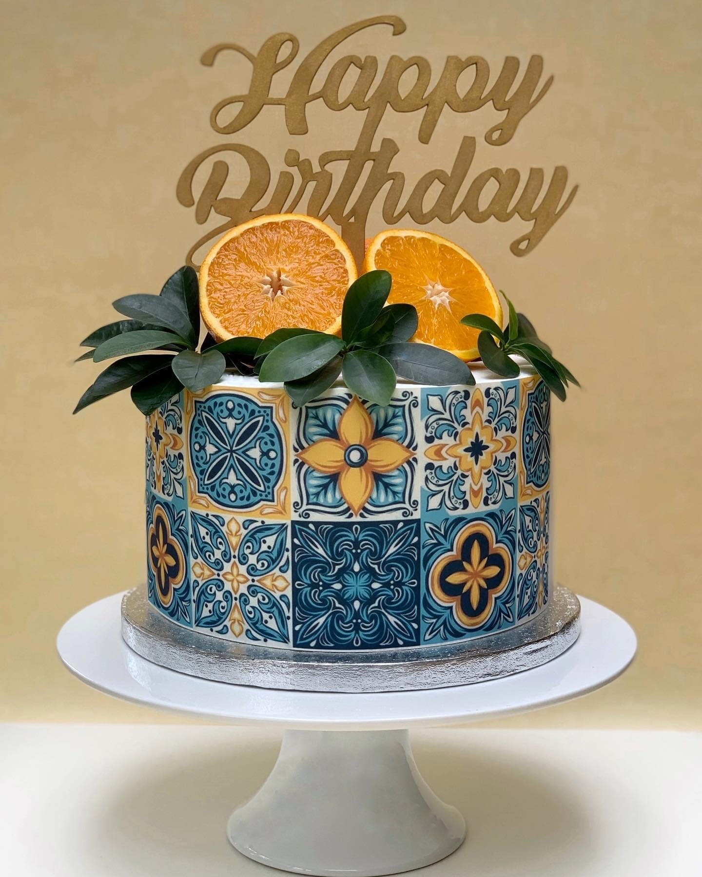 Orange Tiles - Edible Print
