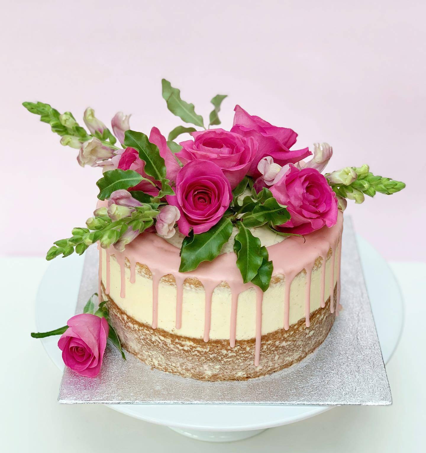 Semi Naked Cake with Beautiful Flowers