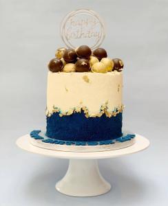 Fresh Cream Cake with Chocolates on Top