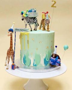 Animals on Birthday Cake