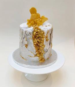 Stone Texture Cake with Gold Crystals