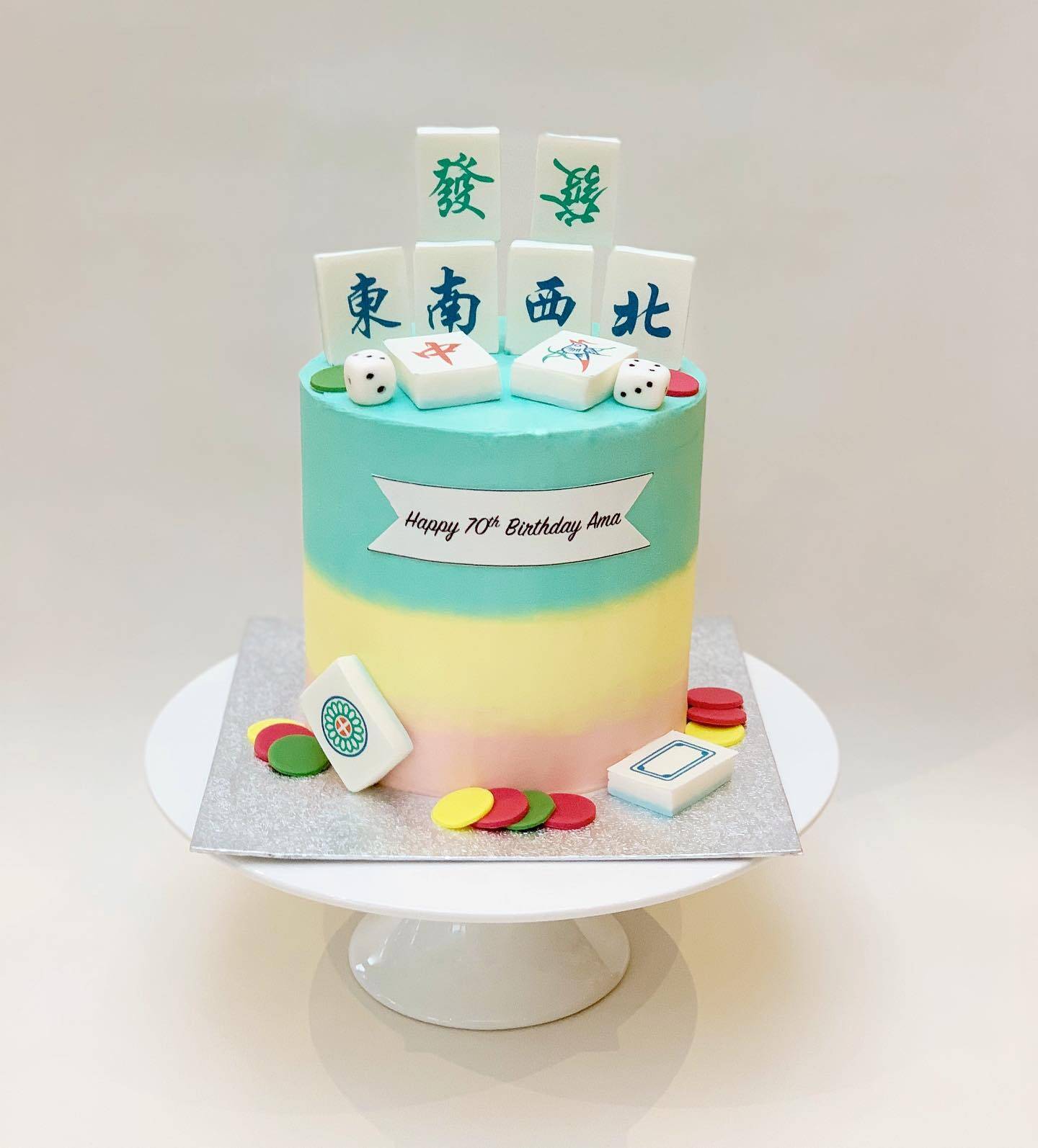 Mahjong Theme Birthday cake