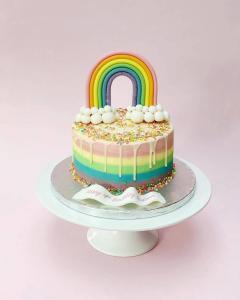 Sweet Rainbow cake with Chocolate Drip and Sprinkles